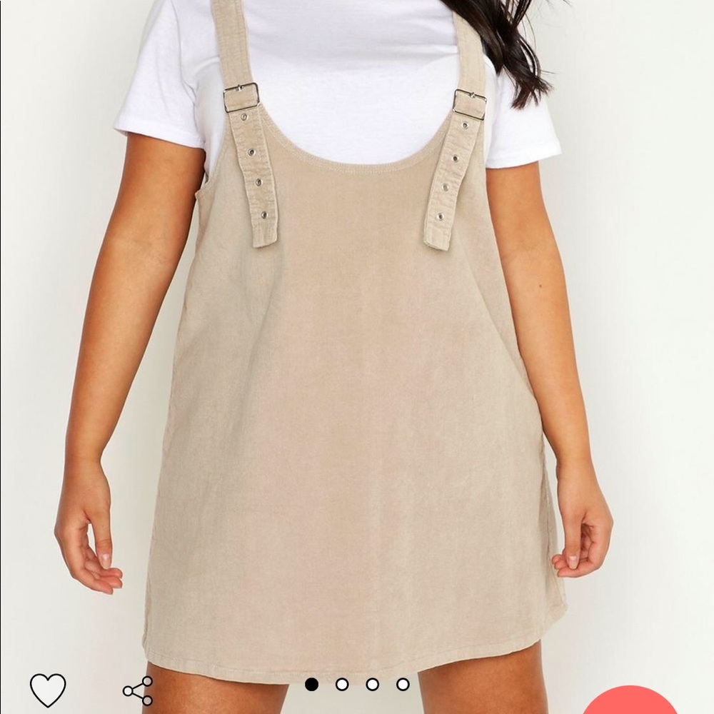 Boohoo plus tie pinafore dress
